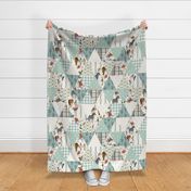 Horse Dreaming - Rotated - Triangle Cheater Quilt, Whole cloth Quilt