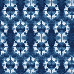 Double Row Circle Itajime in Indigo 