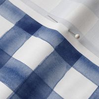 watercolor buffalo plaid || Seaver blue