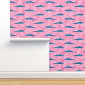 alligators on pink stripes