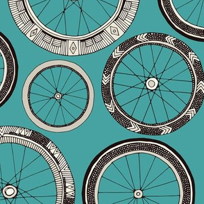 bike wheels turquoise