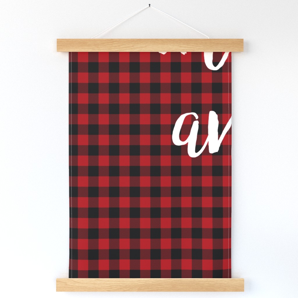 Love you to the mountains and back//Red Buffalo Plaid - 2 Yard Minky Layout