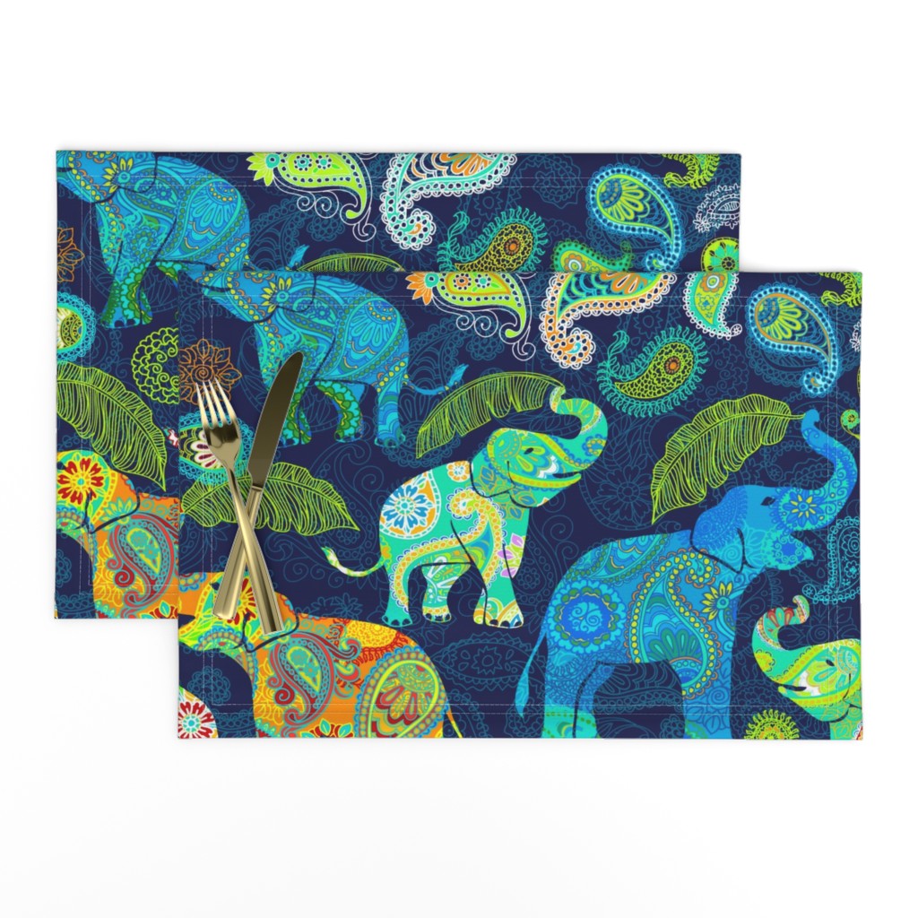  Asian Elephant Paisley Raindrops