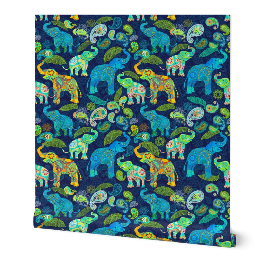  Asian Elephant Paisley Raindrops