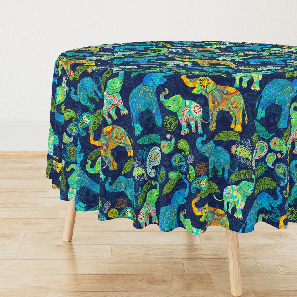  Asian Elephant Paisley Raindrops