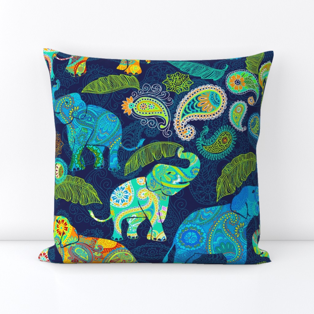  Asian Elephant Paisley Raindrops