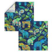  Asian Elephant Paisley Raindrops