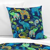  Asian Elephant Paisley Raindrops