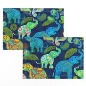  Asian Elephant Paisley Raindrops