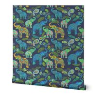  Asian Elephant Paisley Raindrops