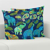  Asian Elephant Paisley Raindrops