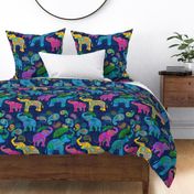 Asian Elephants Bright Paisley