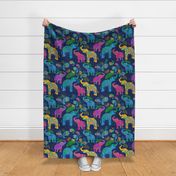 Asian Elephants Bright Paisley