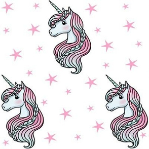 unicorn- white & bright pink - MEDIUM