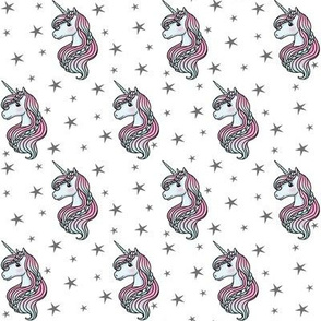 unicorn- white & dark gray - SMALL