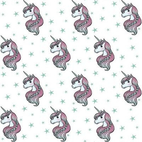 unicorn- white & dark teal - SMALL