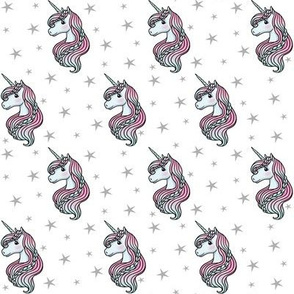 unicorn- white & gray - SMALL