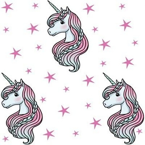 unicorn- white & hot pink -MEDIUM