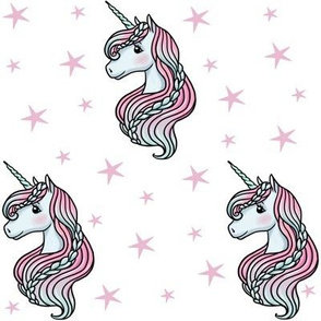 unicorn- white & light pink - MEDIUM
