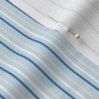 thin vertical blue and yellow stripes on textured light blue | small