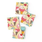 Strawberry Ice Cream Cones on yellow small