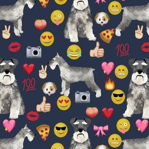 schnauzer emoji dog breed fabric emojis dark