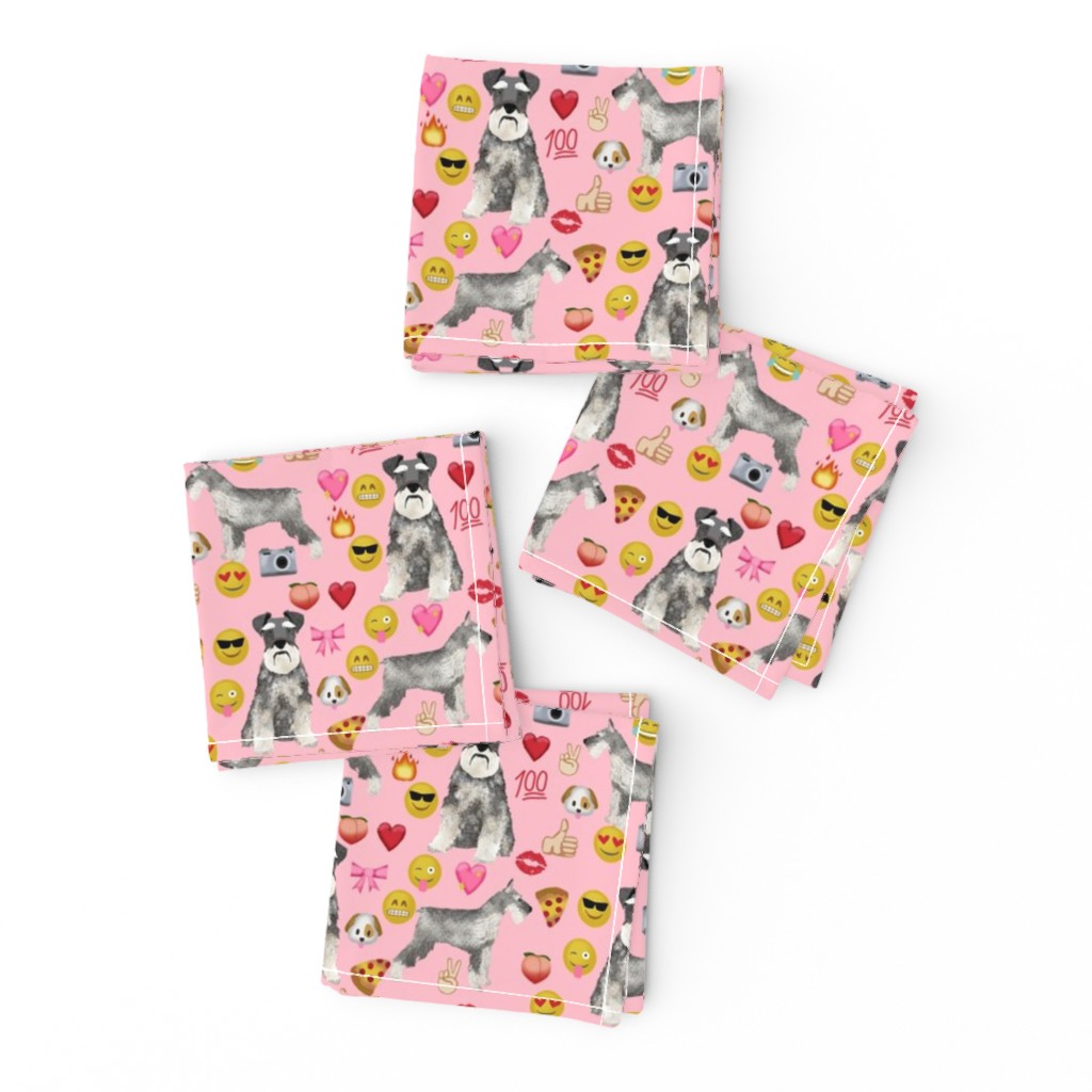 schnauzer emoji dog breed fabric emojis pink