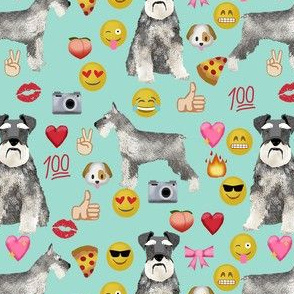 schnauzer emoji dog breed fabric emojis minty