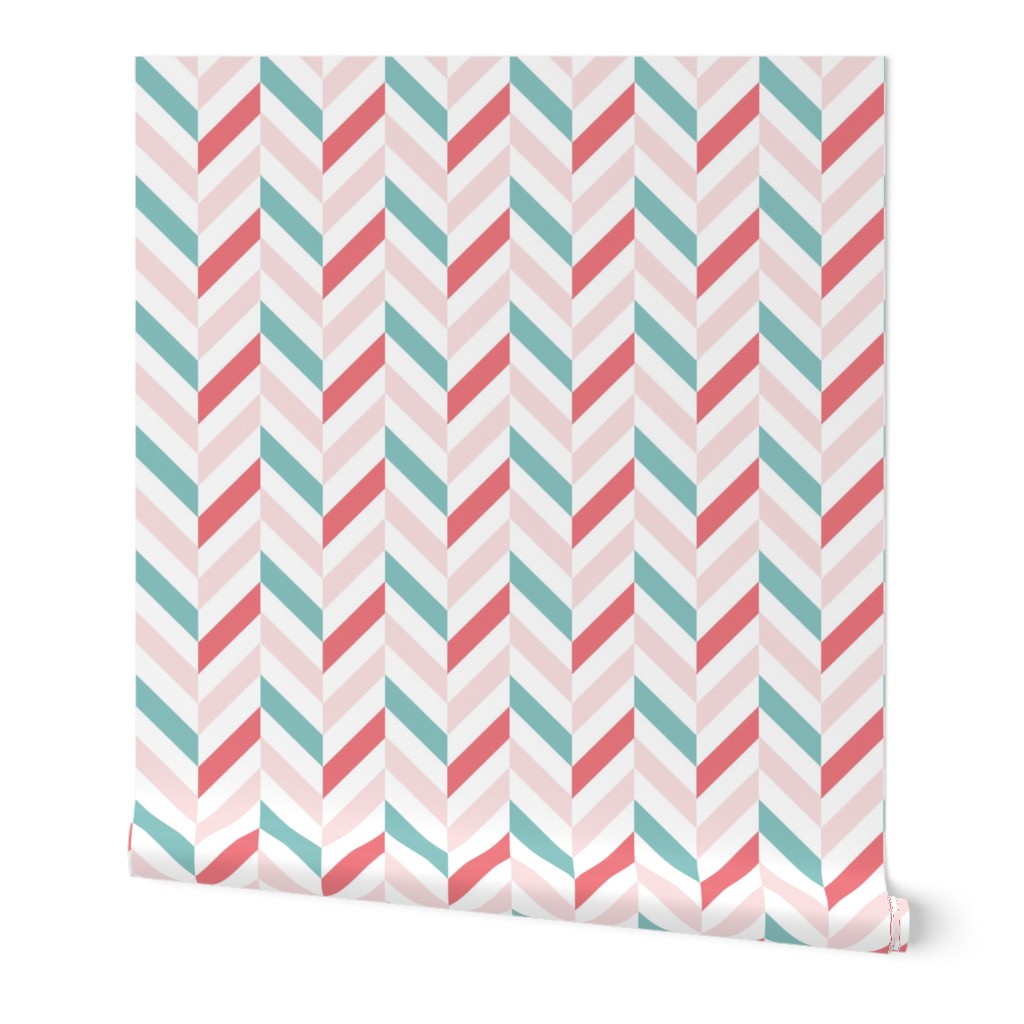 zigzag chevron pink on white small scale