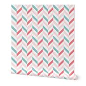 zigzag chevron pink on white small scale