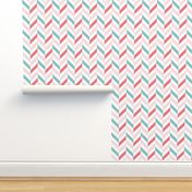 zigzag chevron pink on white small scale