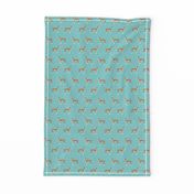 ibizan hound standing pure breed dog fabric icy blue