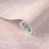 Blush and white french script