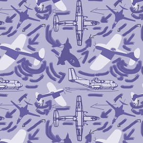 Lots of Planes all purple