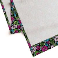 Bonita Floral - Black/Fuchsia