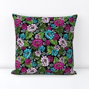 Bonita Floral - Black/Fuchsia