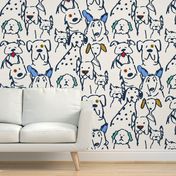 Color Pop Doodle Dogs - 24in x 48in repeat scale