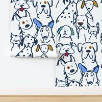 Color Pop Doodle Dogs - 24in x 48in repeat scale