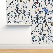 Color Pop Doodle Dogs - 24in x 48in repeat scale