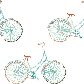 Pi-cycle in retro surfing teal/coral/bronze (12" bike)