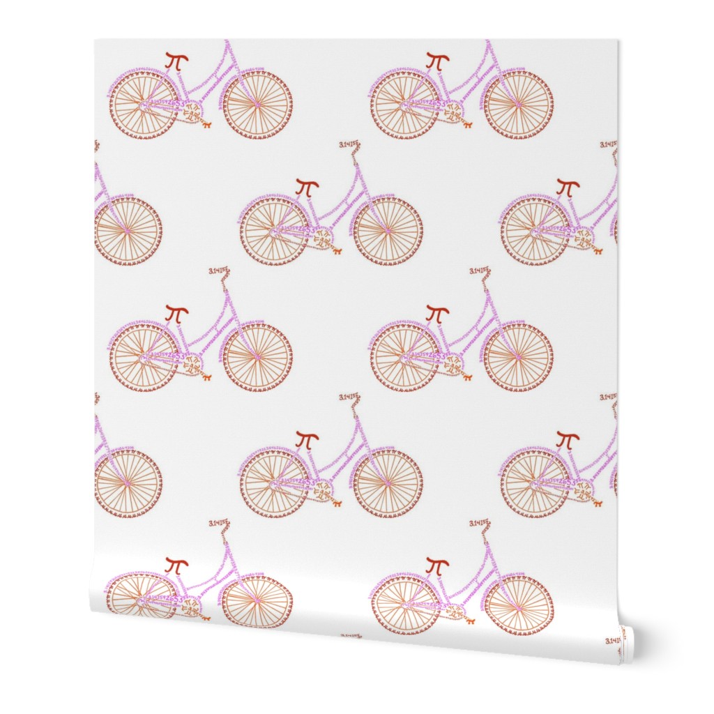 Pi-cycle in red, orange and hot pink (6" bike)