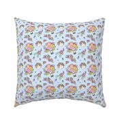 Blue Guinea Pig Floral Pattern 