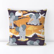 Baby African elephants joy night and day // yellow mustard 