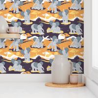 Baby African elephants joy night and day // yellow mustard 