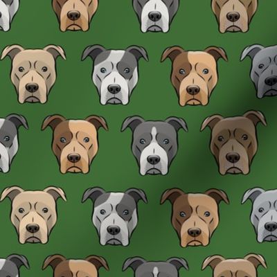 pit bull faces on pine