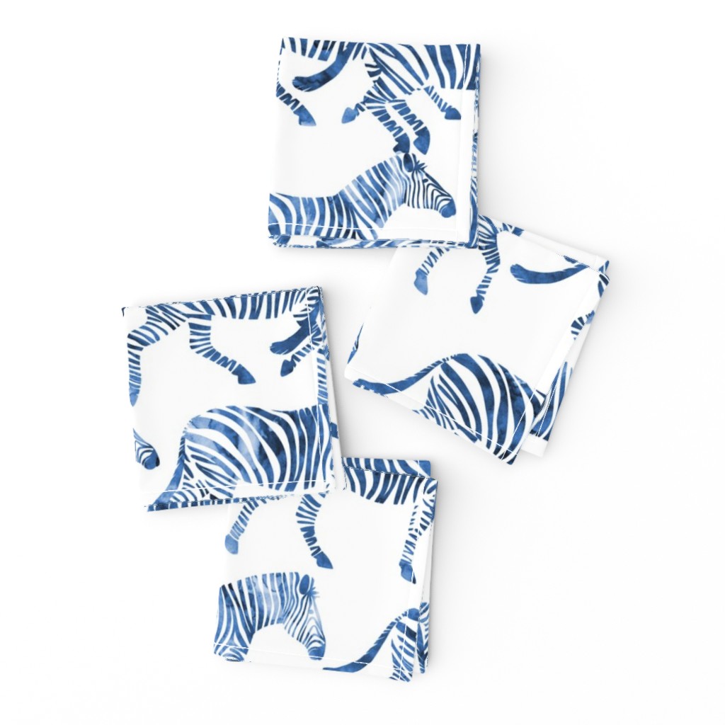 zebras in blue