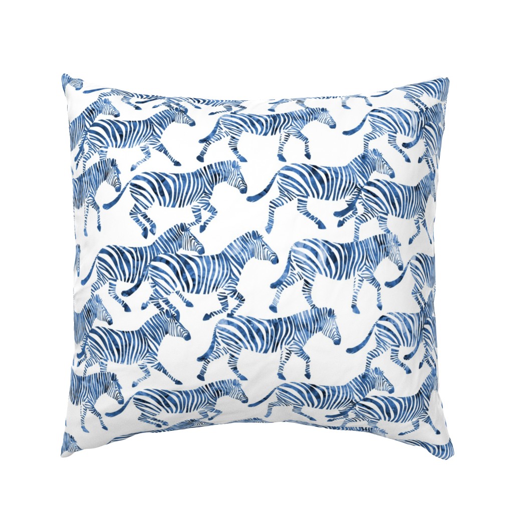 zebras in blue