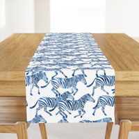 zebras in blue