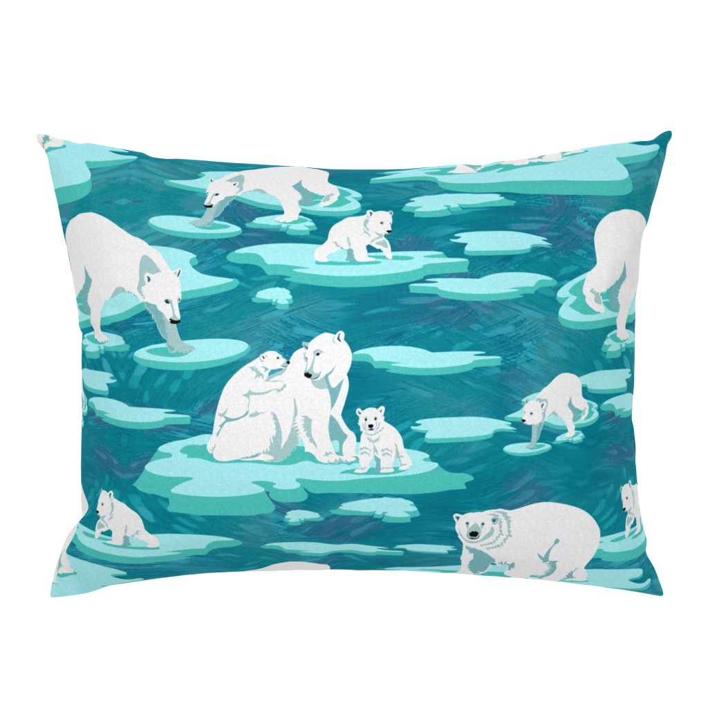 Polar Bears meet on the ice (emerald) 