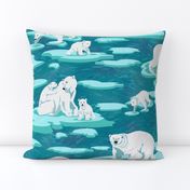 Polar Bears meet on the ice (emerald) 